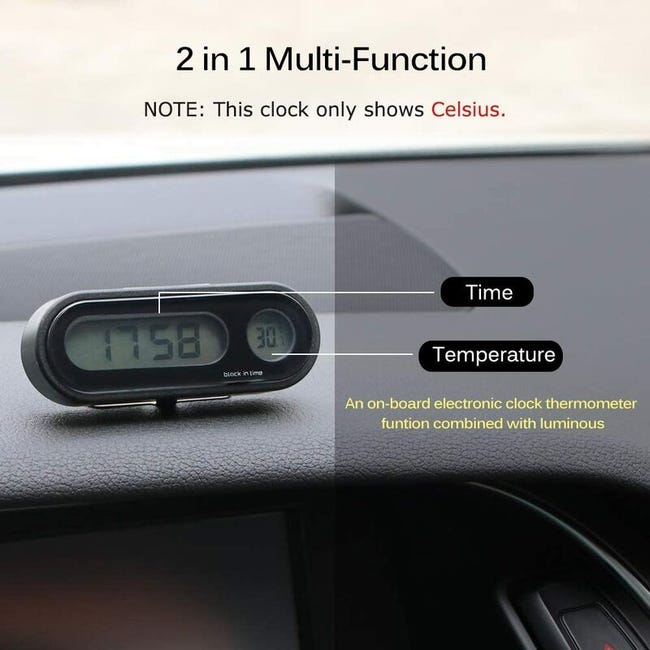 Horloge Numérique LCD de Voiture, Portable Horloge LCD Numérique, Tableau  numérique LCD pour tableau de bord de voiture horloge électronique  affichage