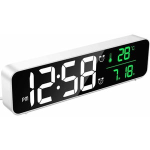 Horloge de Projection, Réveil à Projection Plafond Horloge Digitale avec  Affichage de l'heure de la température intérieure，Réveil paresseux