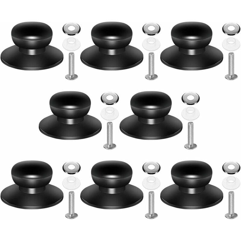 8 Pcs Boutons de Couvercle Casserole Universels en Verre Noir,Poignée de  Rechange pour Couvercle Casserole