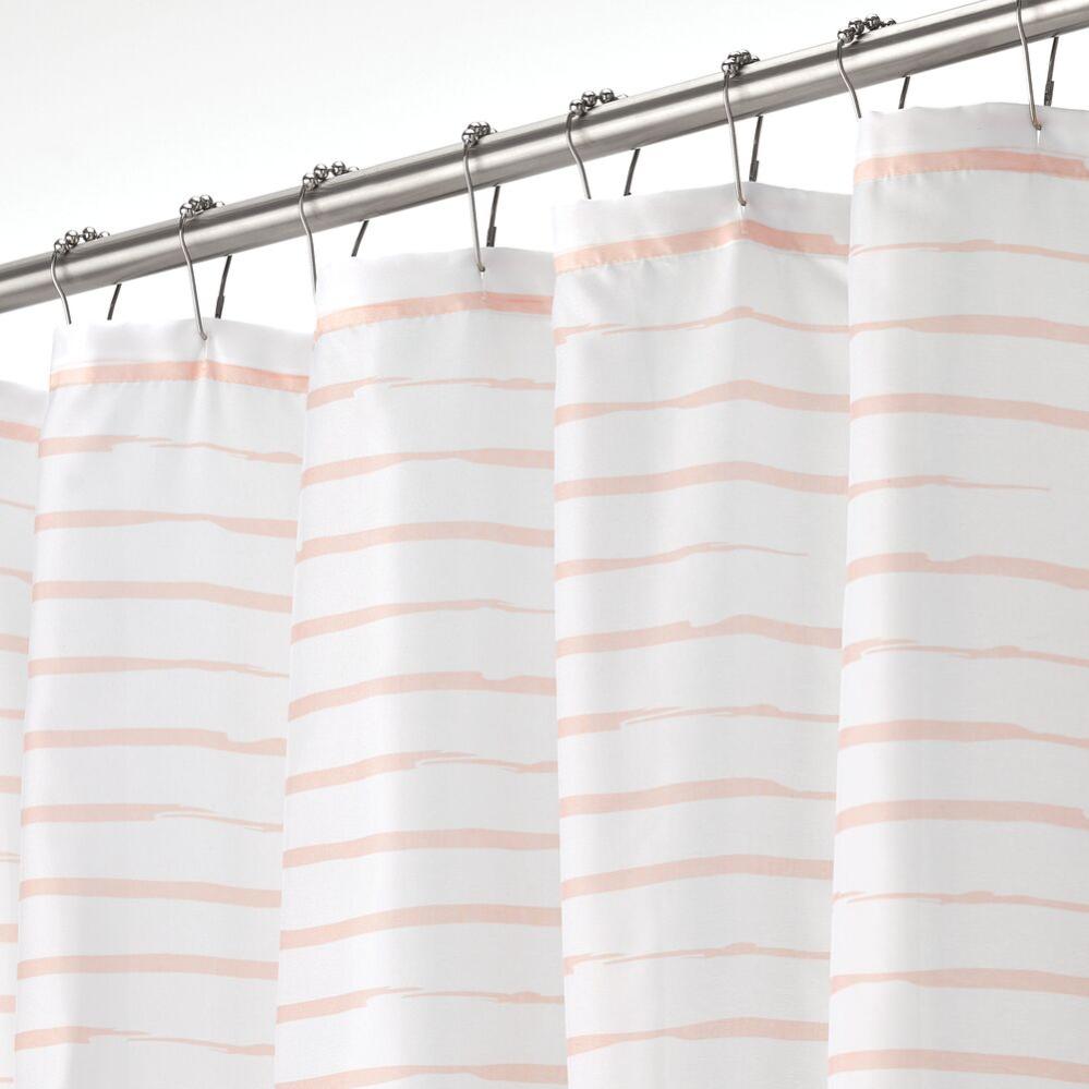 Rideau De Douche Extra Long 180x220 Cm Blanc – Tissu Polyester Imperméable Anti-Moisissure Avec 12 Crochets