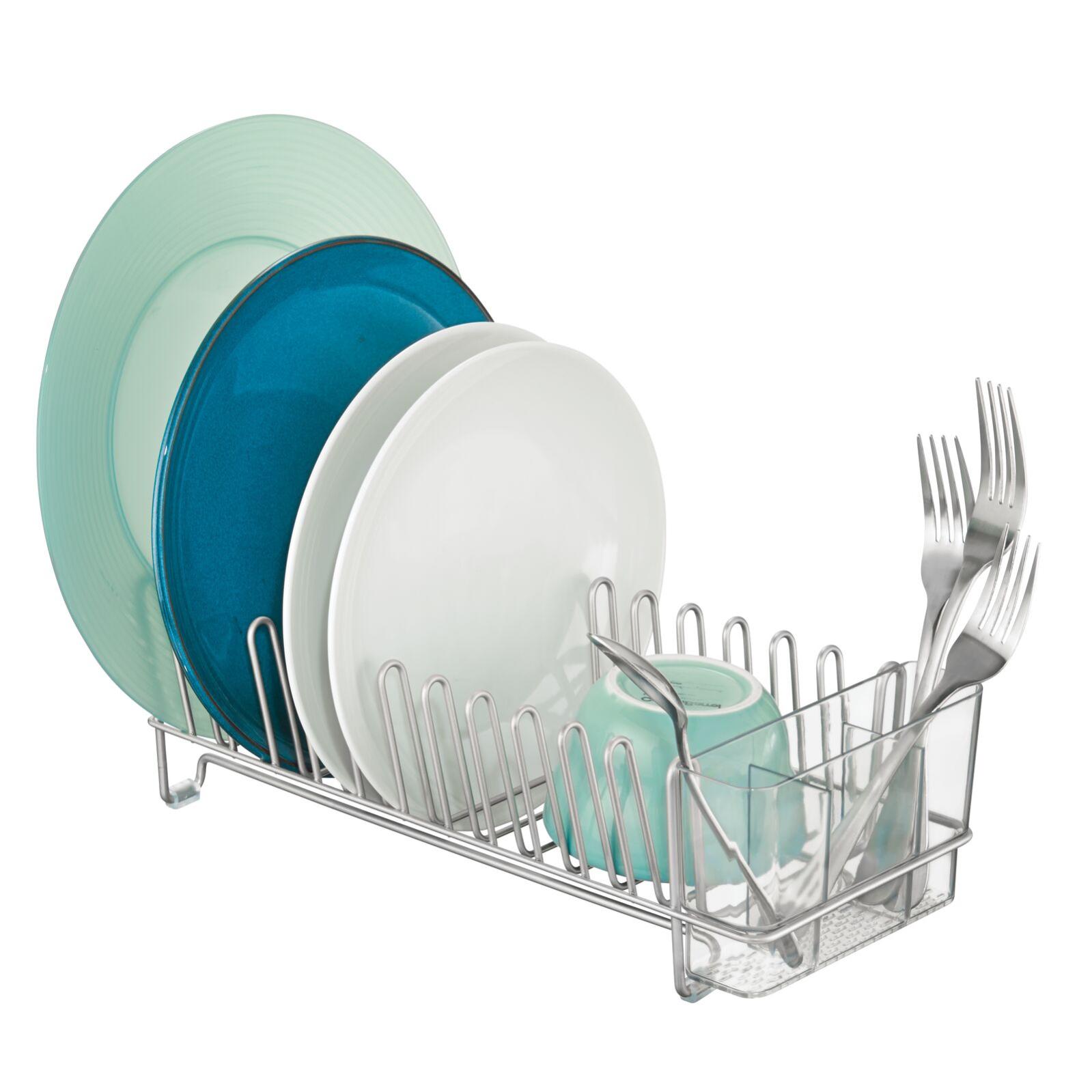 MDesign Steel Compact Modern Dish Drying Rack with Cutlery Tray