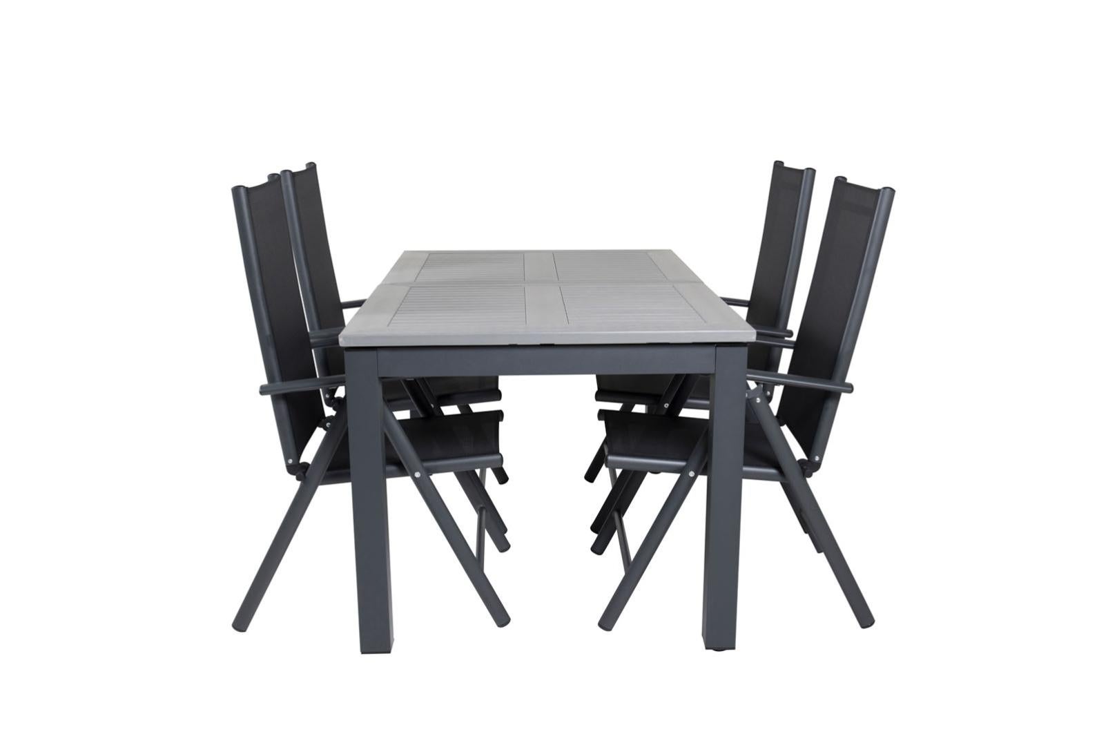 Albany Ensemble table et chaises de jardin, table 100x160/240cm et 4