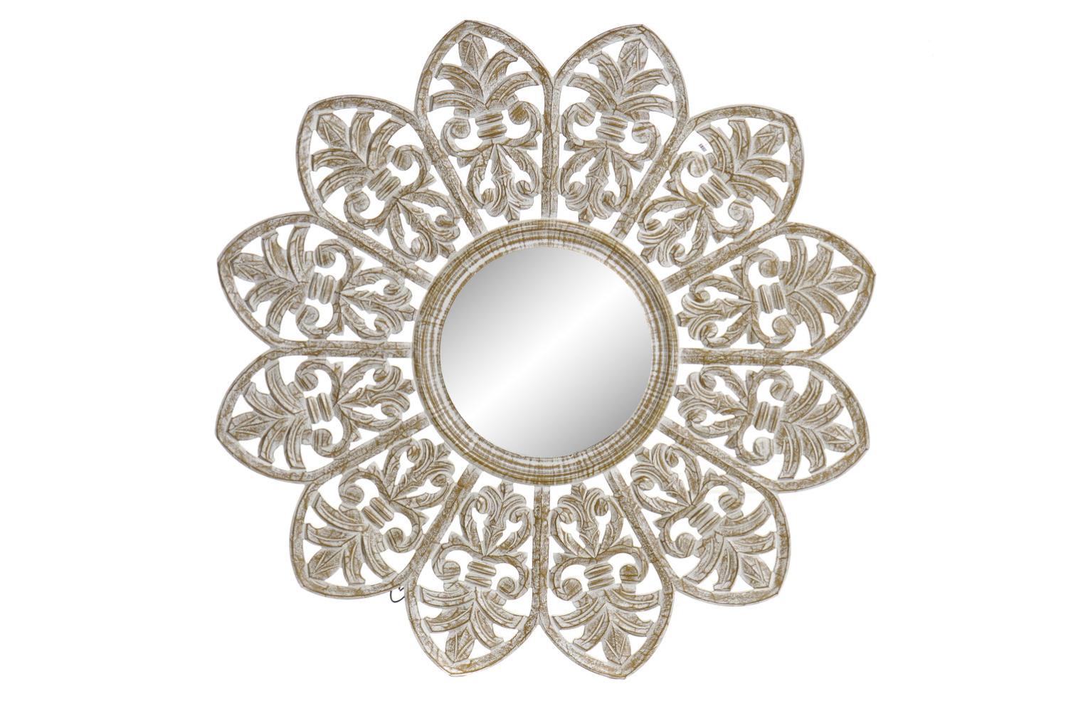Miroir Mdf Miroir 89x2x89 Fleur Décape Blanc | Leroy Merlin