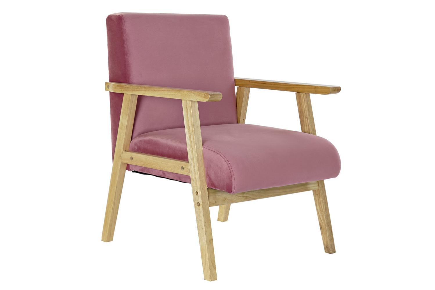 Butaca Poliester Mdf 61X63X77 Terciopelo Rosa | Leroy Merlin