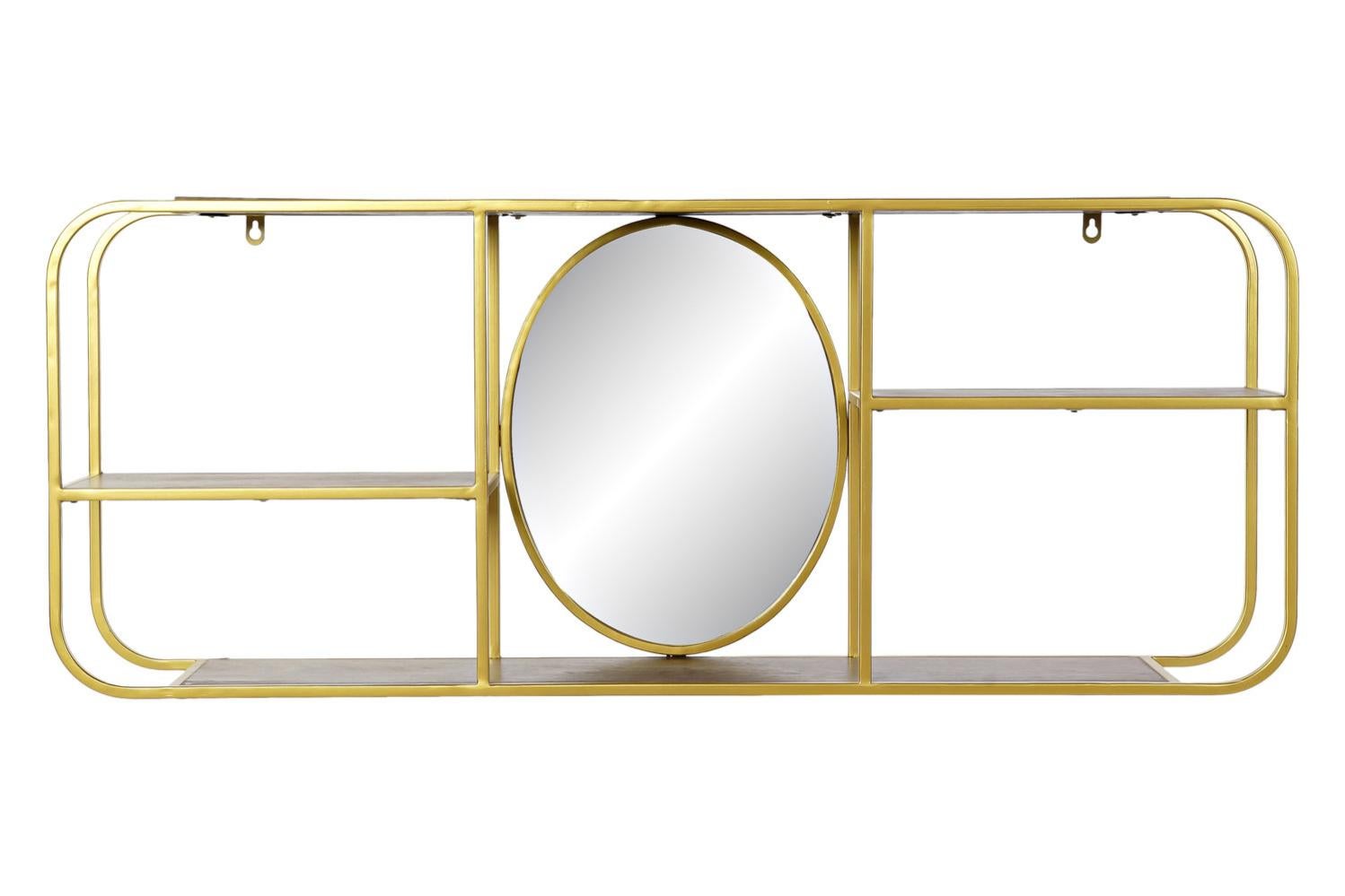 Miroir Miroir Métal 100x18x40 Etagère Doré | Leroy Merlin