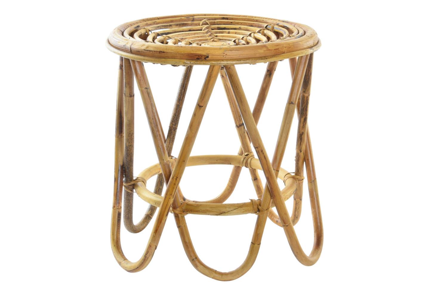 Table D'appoint En Rotin - 32x25 Cm - Design Moderne - Pour Salon, Chambre, Jardin, Bureau - Déco Naturelle
