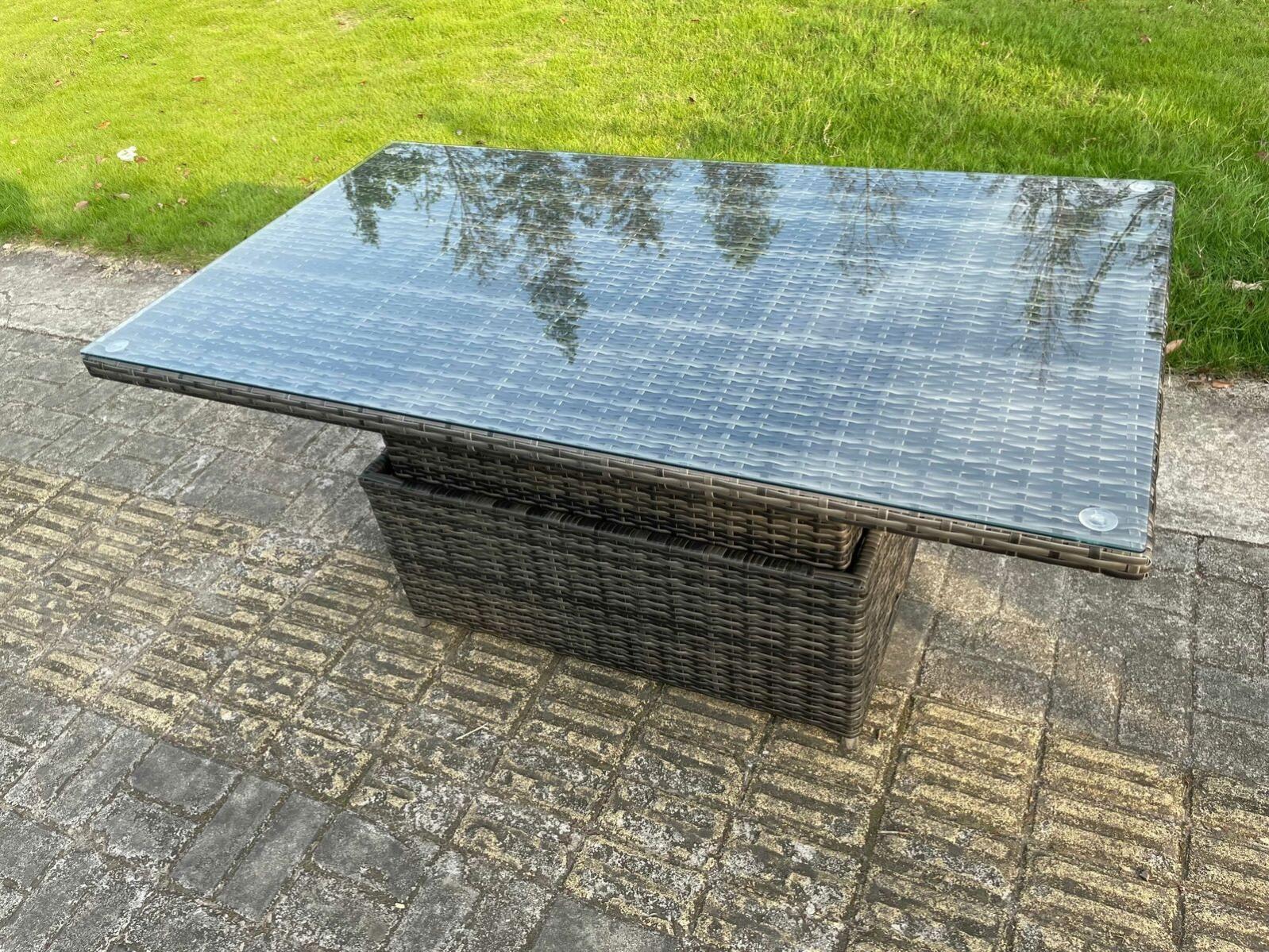 Fimous Pe Osier Rotin Meubles De Jardin Ascendant Réglable Table À