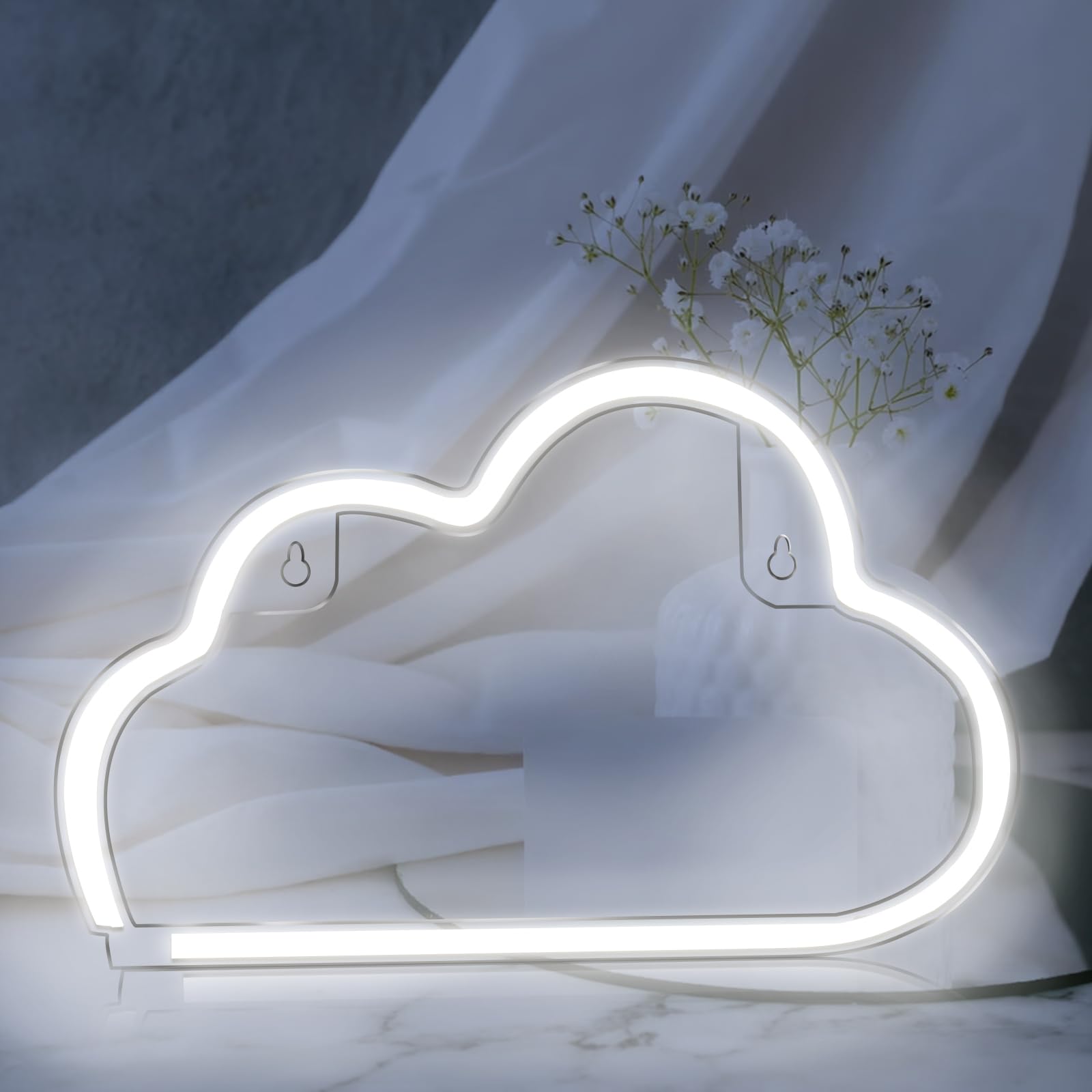 Enseignes au néon cloud, lumière de nuage LED, lumière de nuage LED pour la  décoration murale, lampe d'enseigne au néon cloud alimentée par USB