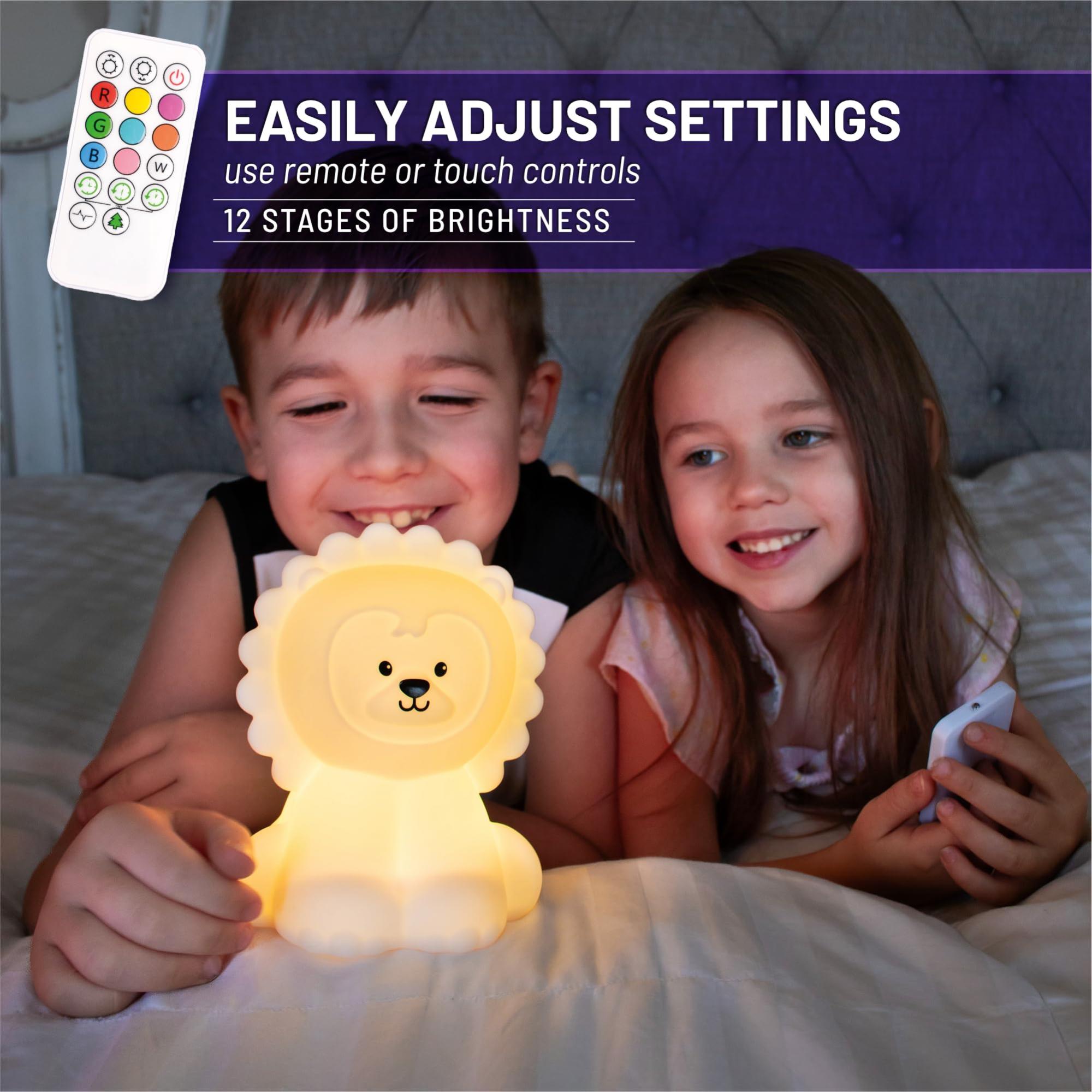 JolyWell Luce Notturna Per Bambini In Morbido Silicone, 8 Colori E Luce Calda Dimmerabile, Ricaricabile USB-C Con Timer 1H. Sicura, Atossica, Dura Fino A 100 Ore. Perfetta Per La Cameretta. - 4