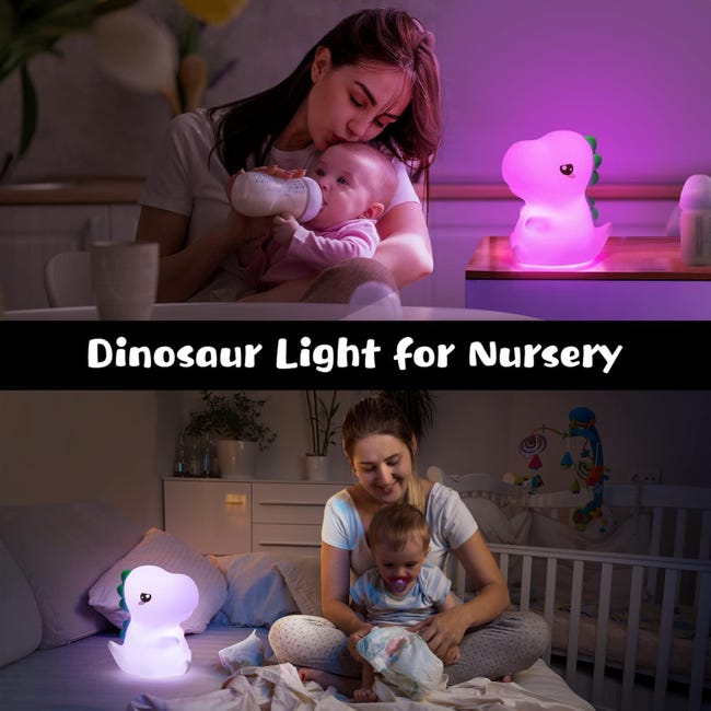 Veilleuse Dinosaure Pour Enfants, Lampe De Nuit Bébé En Silicone