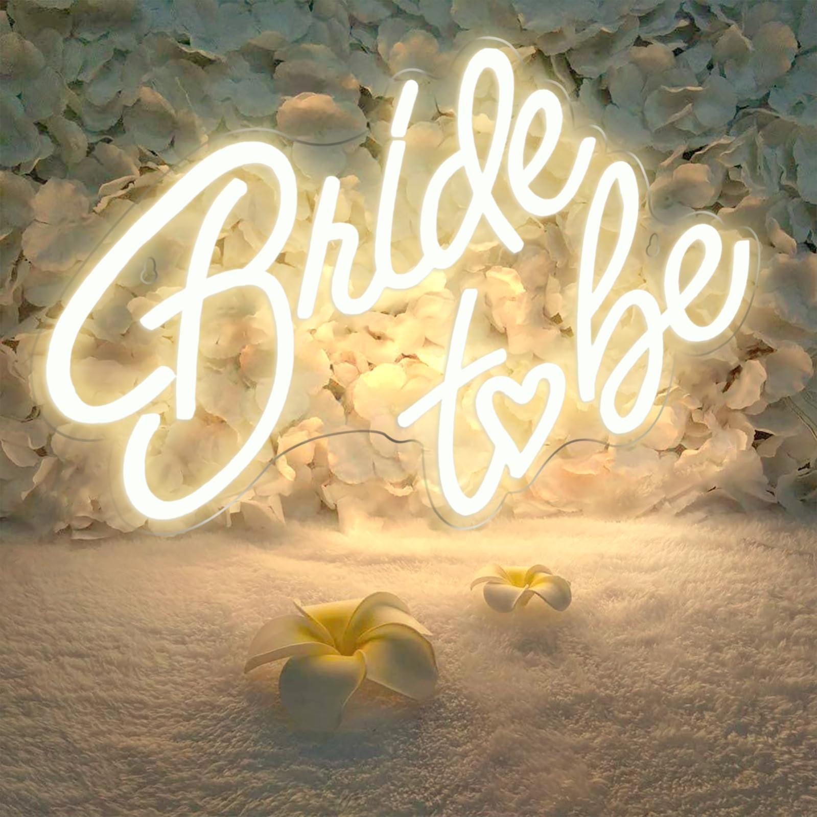 Panneau LED néon Bride to Be pour décoration murale, panneaux