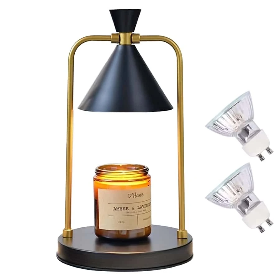Lampada scaldacandele con timer, scaldacandele elettrico a lume di candela  dimmerabile per varie candele, lampade aromatiche con 2 lampadine