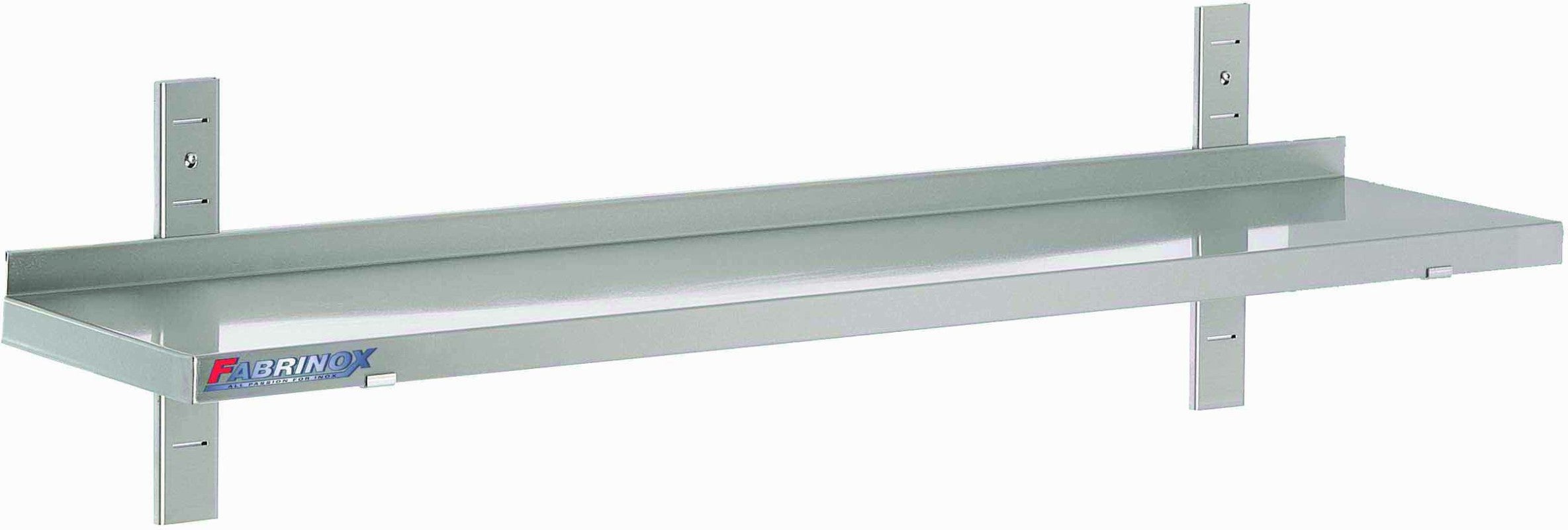 Étagère murale à crémaillère 2 niveaux en inox largeur 290 mm