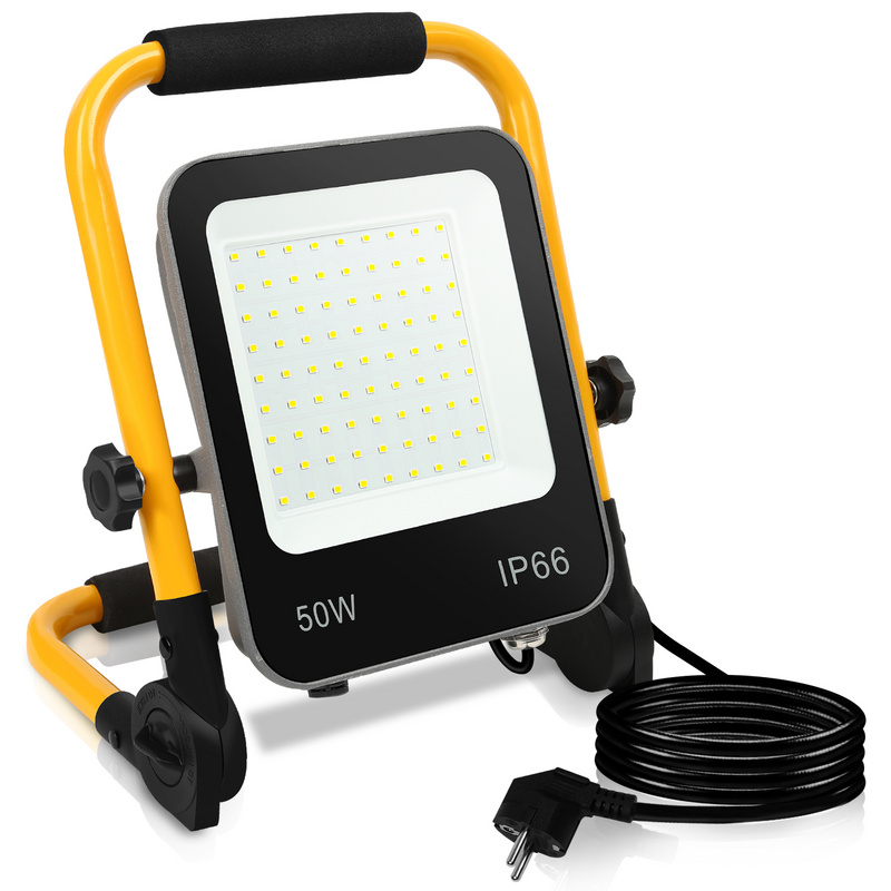 Projecteur de chantier pliable rechargeable 600/300 lm jaune LEXMAN