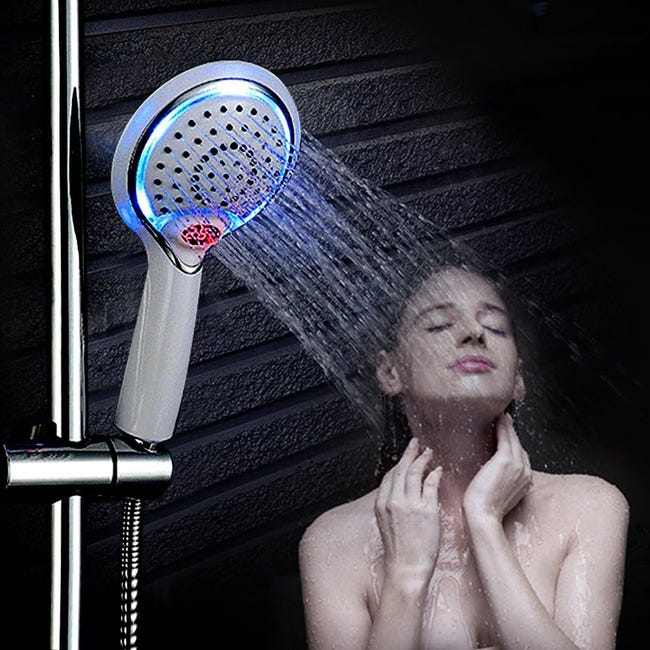 Pommeau de douche pommeau de douche, pommeau de douche de salle de bain  avec affichage numérique de la température LED 3 couleurs