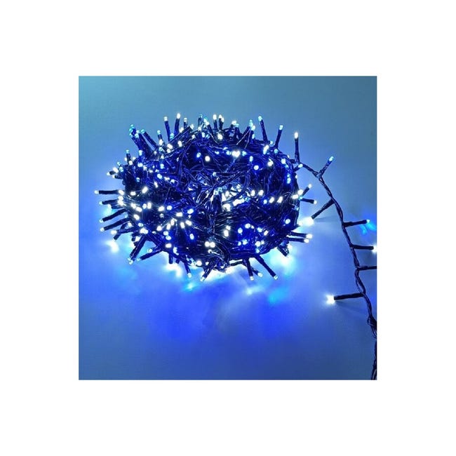 Guirlande Lumineuse Extérieur 25 m 1000 LED Blanc froid & Bleu et 8 jeux de  lumière
