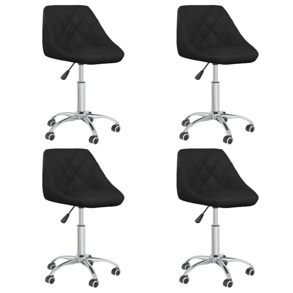 Set Da 4 Sedie Da Pranzo Girevoli 360° In Velluto Grigio, Con Braccioli E Gambe In Legno, Confortevoli E Stabili