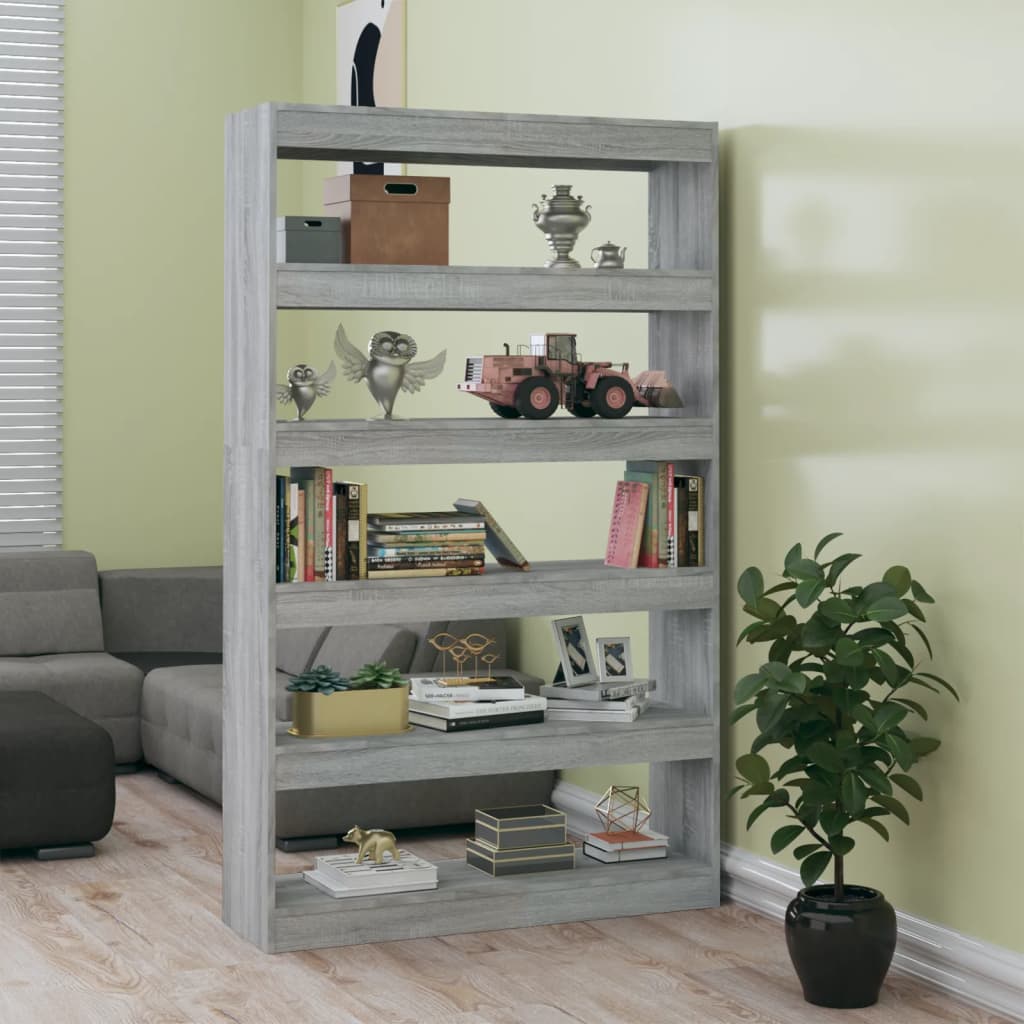 Libreria/Divisorio Sonoma grigio 100x30x87 cm