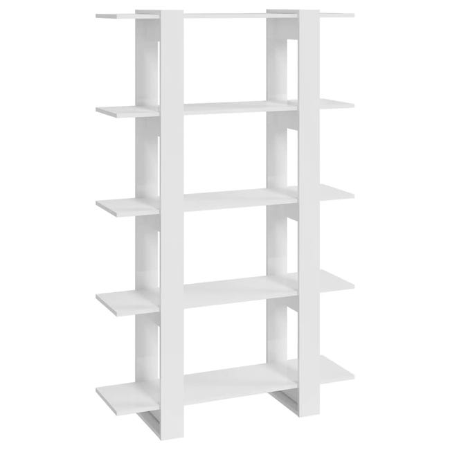 Librería/Separador de ambientes Blanco brillo 100x30x123,5 cm