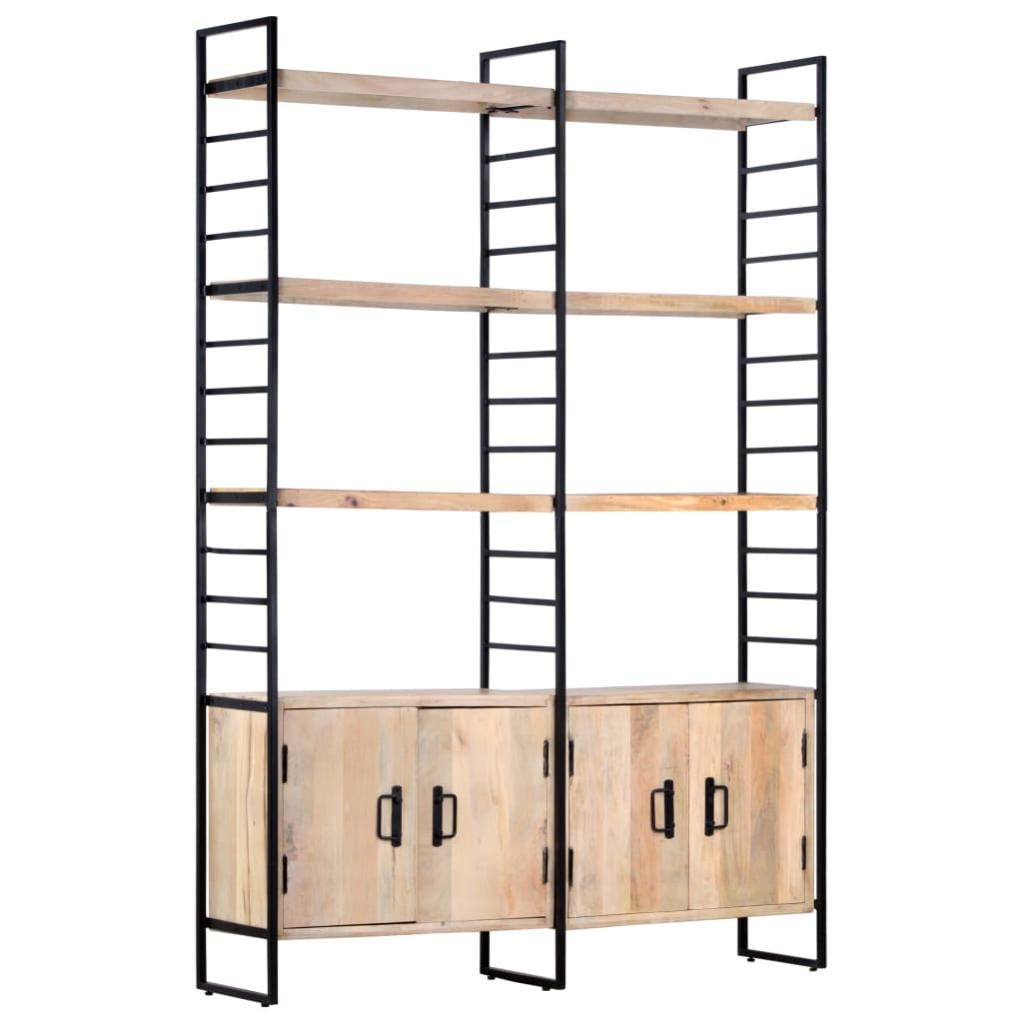 Bibliothèque 4 Niveaux Blishom – Style Industriel Avec Armoire, 74x30x153 Cm, Pour Salon Ou Bureau