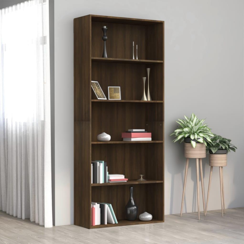 Libreria Rovere Marrone 31x24x52 Cm – Mobile Con Anta Regolabile E Ripiano, Truciolato Resistente Per Libri, Riviste E Oggetti