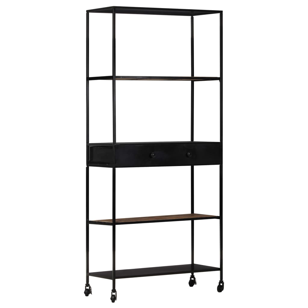 MOBILI2G - Libreria classica 2 porte in legno bianca 140x40x220