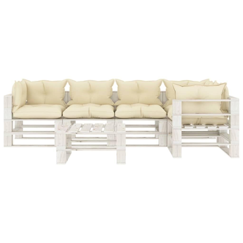Cuscini In Legno - Set Da Giardino 6 Pezzi Con Cuscini In Legno Crema Acacia E Corda 93644616