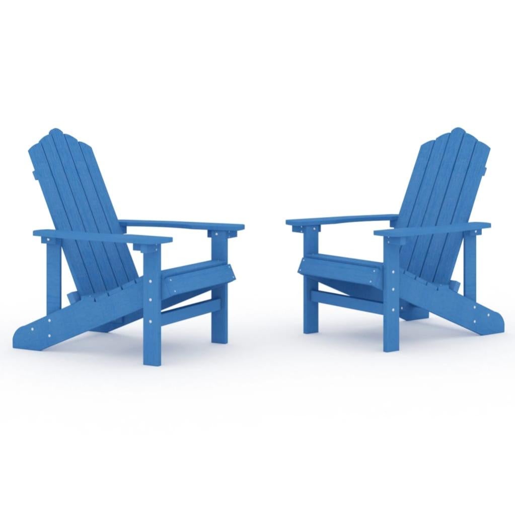Sedie da Giardino con Tavolo Adirondack in HDPE Blu Acqua