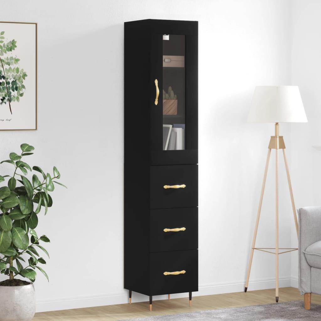 Credenza alta Nera 34,5x34x180 cm MDF Leroy Merlin