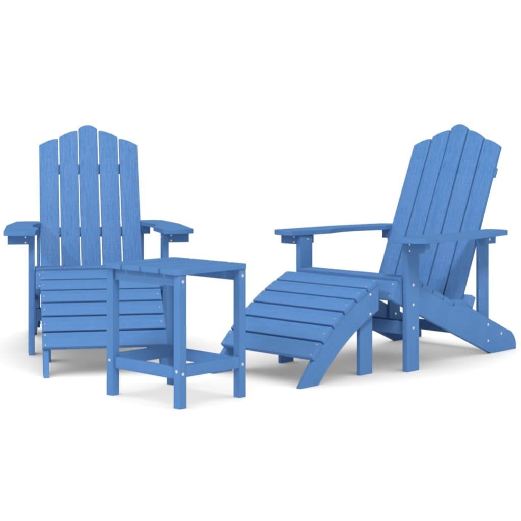 Sedia da Giardino Adirondack Blu Acqua in HDPE CFW58853