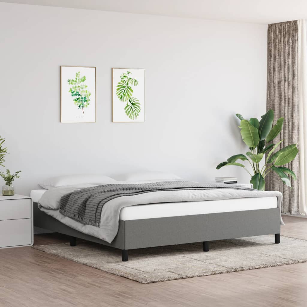 Estructura de cama tapizada de 30 cm, 135/140x190 cm, gris claro ESTHER