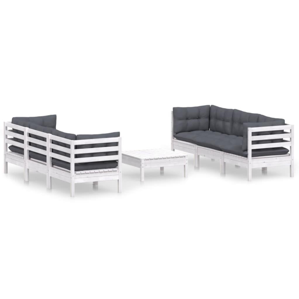 Koll Living Cuscini Da Giardino Impermeabili 4 Pezzi 57x33x5 Cm Antracite - Set Salvaspazio Per Esterno