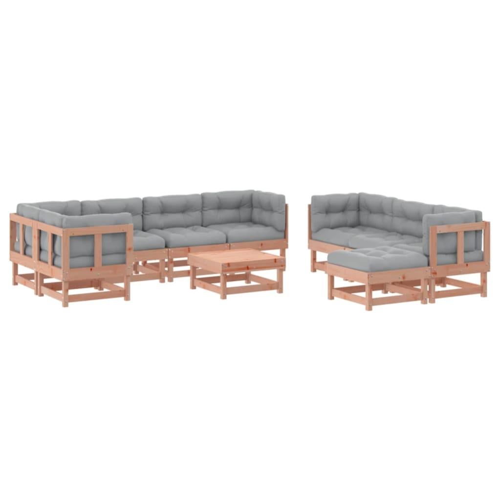 VidaXL Set Giardino 10 Pezzi In Legno Di Acacia E Corda – Divani Modulari Con Cuscini Crema - 5