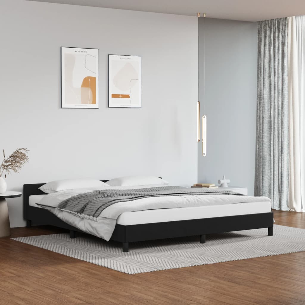 Estructura de cama tapizada de 30 cm, 135/140x190 cm, gris oscuro ESTHER