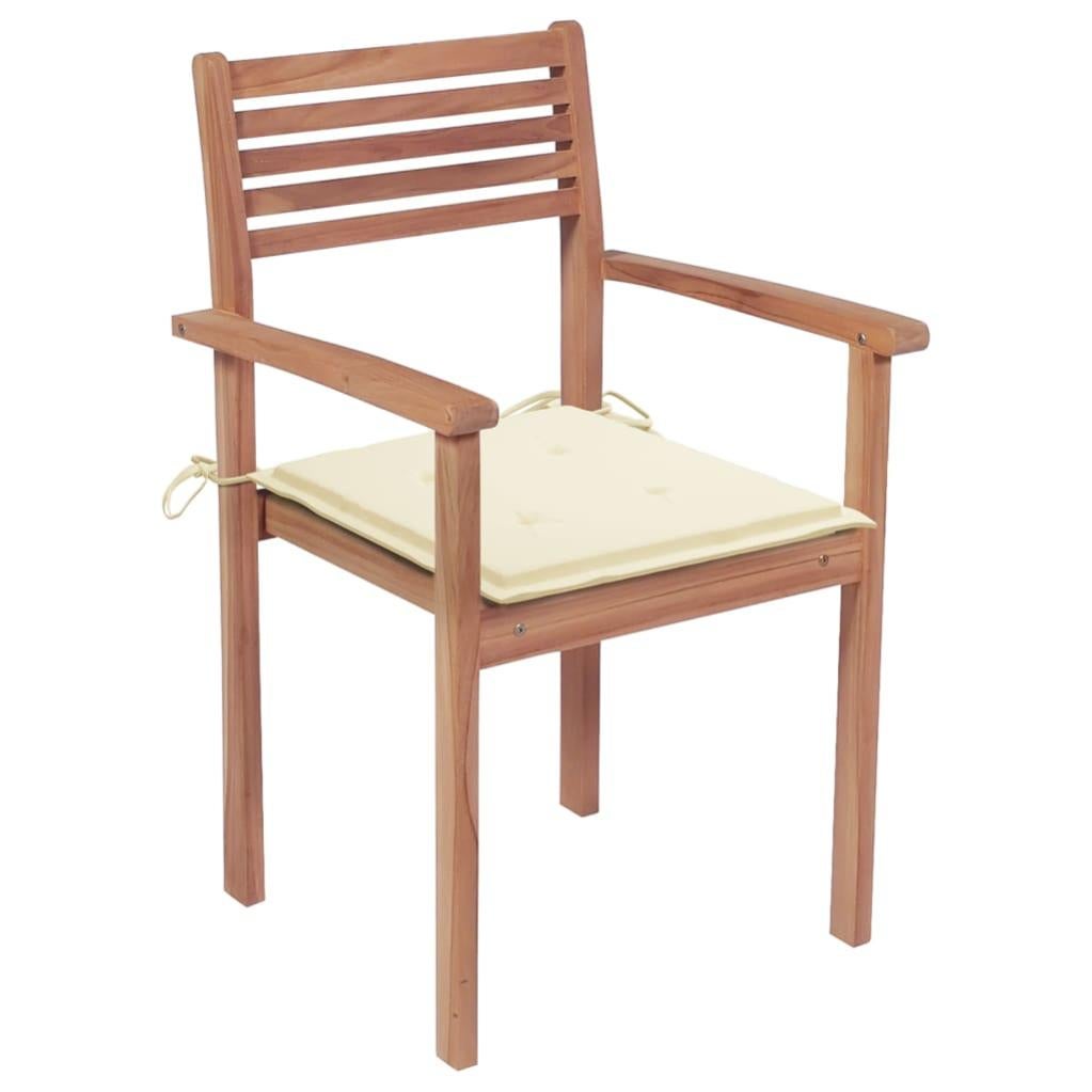 Happy Garden Set Di 4 Sedie Da Giardino Java In Teak Massello - Impilabili Con Braccioli, Altezza Seduta 45cm, Confezione Assemblata