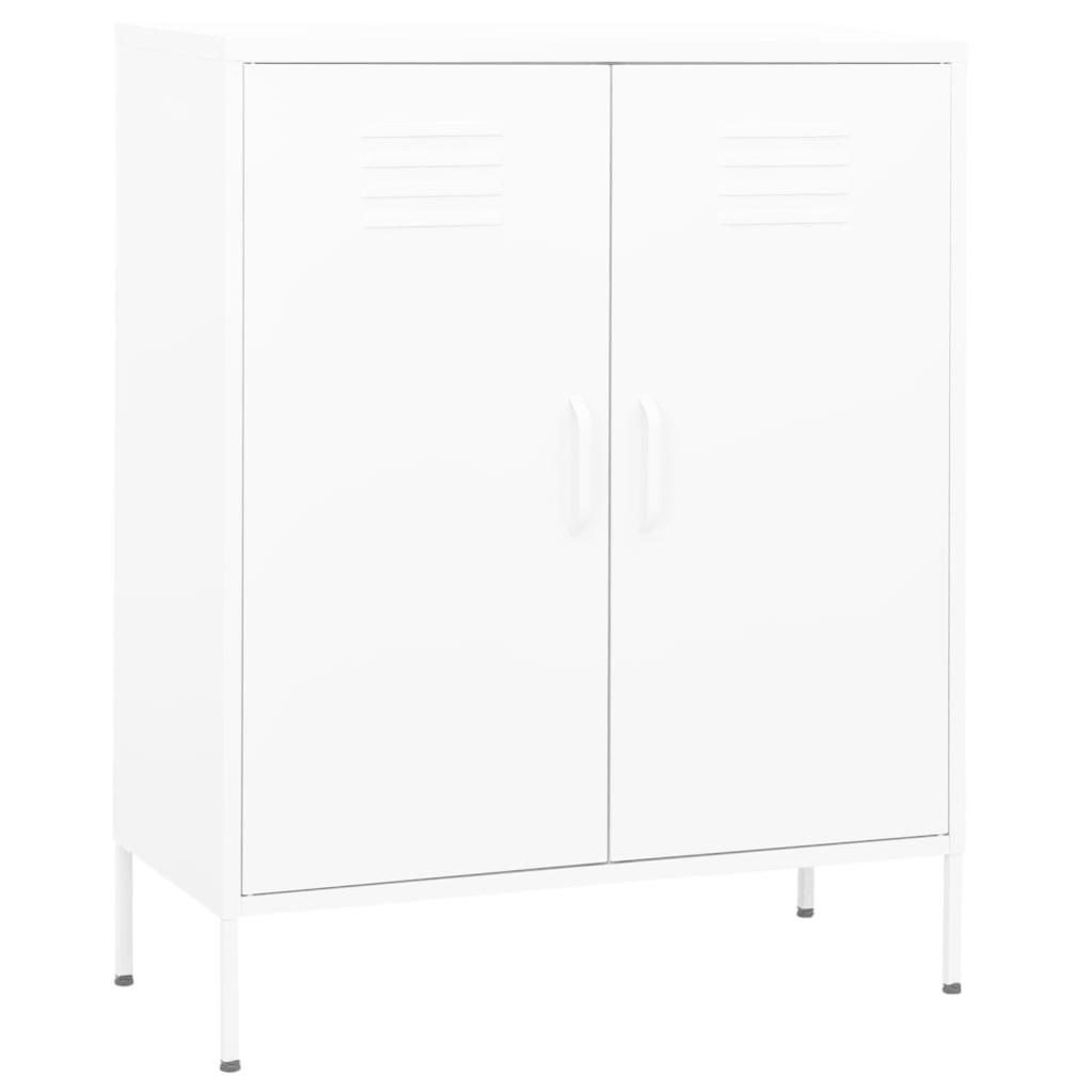 Armoire de rangement Blanc 42,5x35x101,5 cm Acier - Meuble De Rangement - Armoire Blanche - Armoire Métallique - Meuble D'entrée - Étagère Ouverte - Home & Living