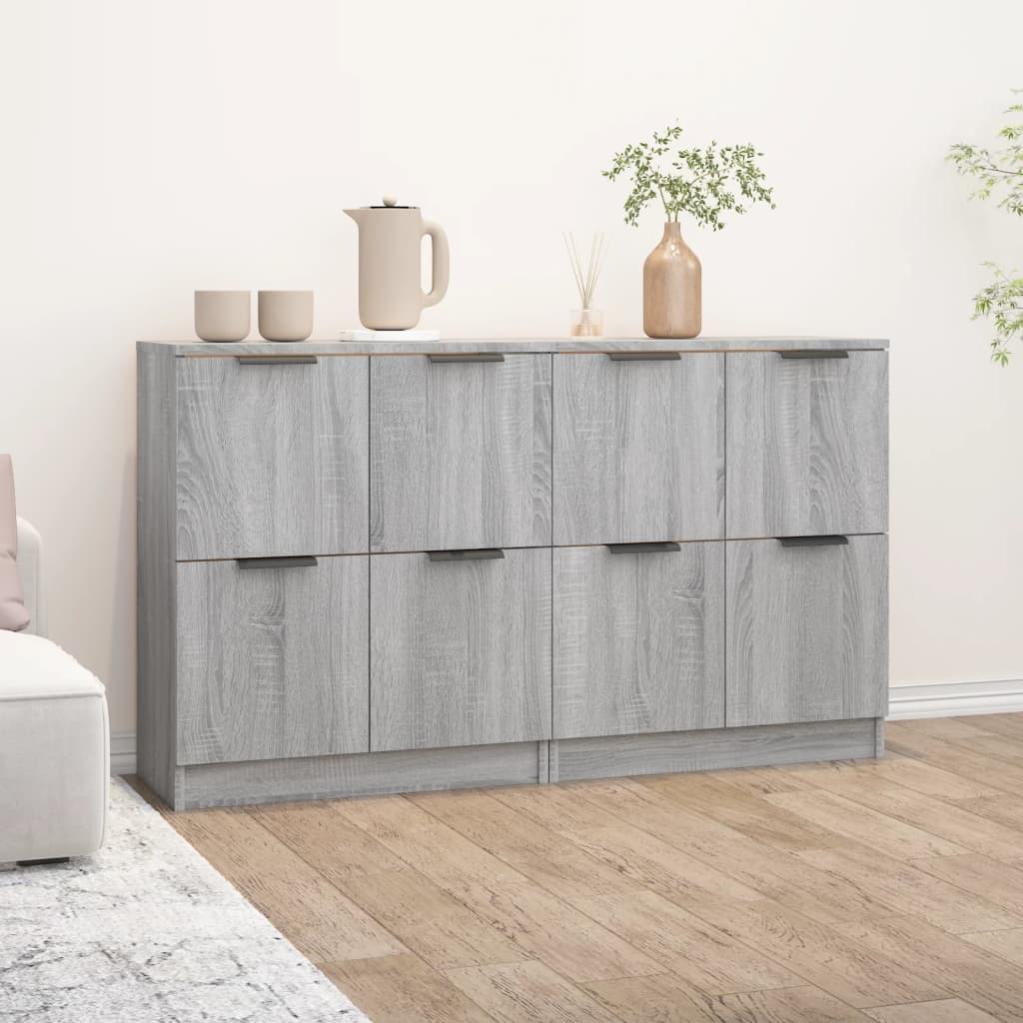 2 Pz Armadietti A Parete | Mobili A Muro Grigio Sonoma In Legno Multistrato Cfw20543 90665083
