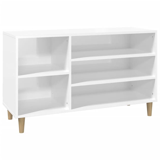 Mueble zapatero madera contrachapada blanco brillo 60x35x105 cm -  referencia Mqm-829606