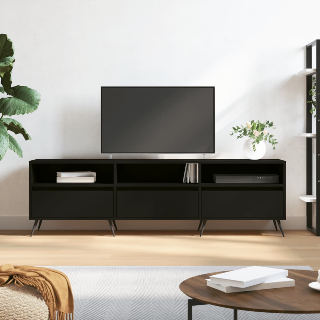Mueble TV negro y de madera