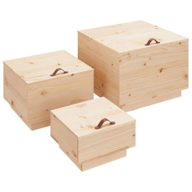 Caja de almacenaje jardín madera maciza de pino 121x55x64 cm - referencia  Mqm-823843