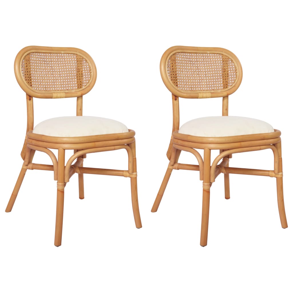 COSTWAY Set 2 Sedie Da Pranzo In Legno Di Caucciù, Con Seduta Imbottita In Ecopelle Nera E Schienale In Rattan - Portata 180 Kg