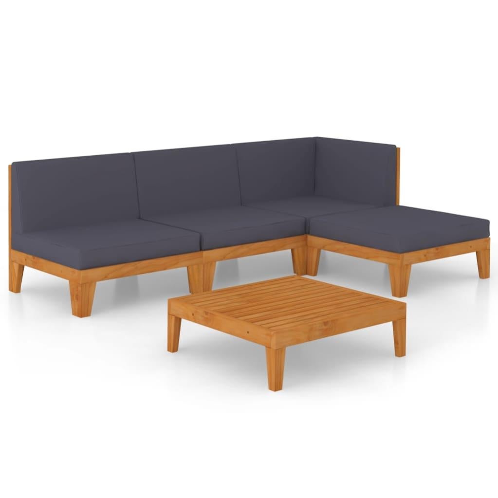 Set Divano Da Giardino 6 Pezzi Con Cuscini Beige Rattan Polietilene Acacia 87294730