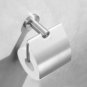 Optima Cube Way Porte papier toilette Chrome avec tablette en verre trempé  Noir (HolderOptima)