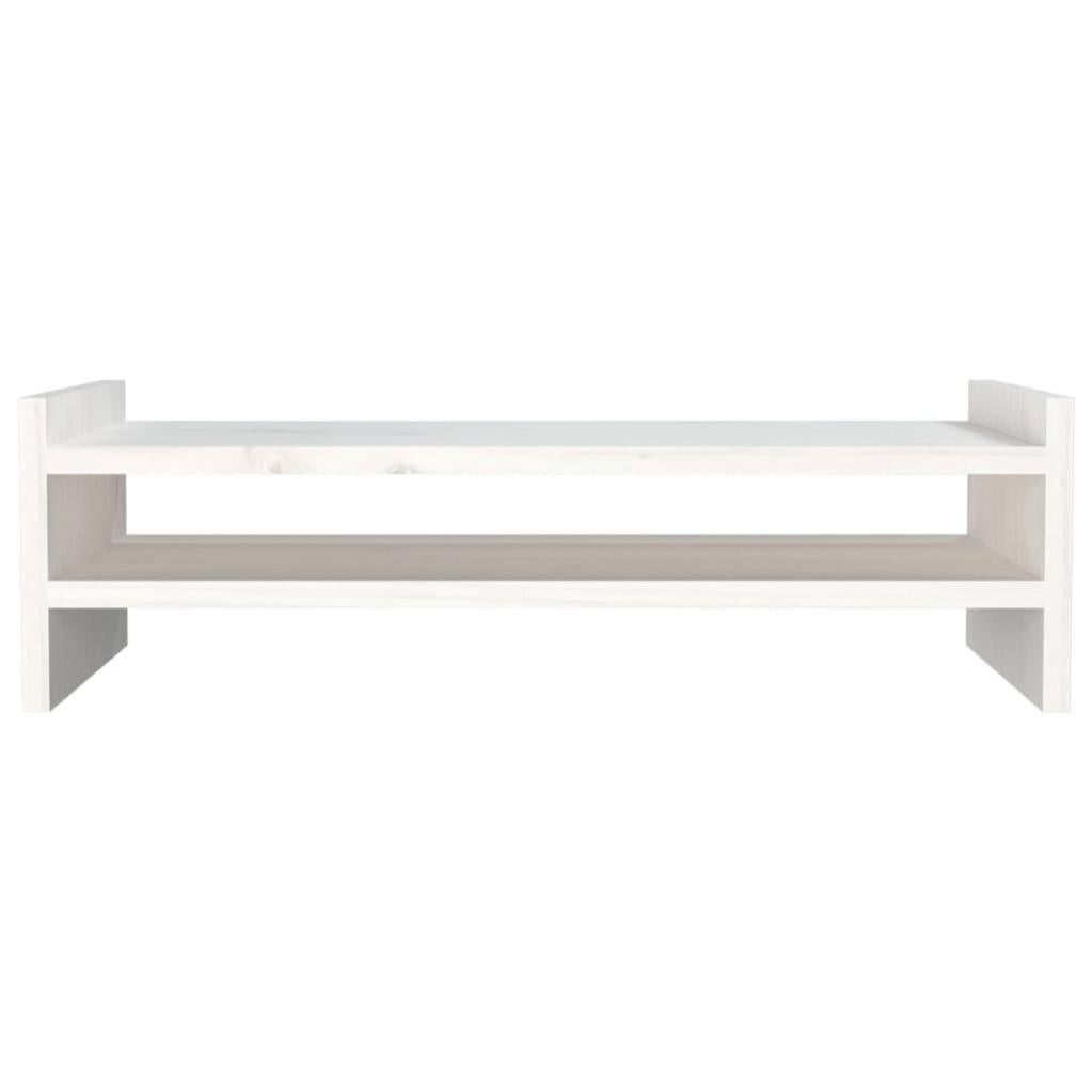 Support Moniteur Bureau Blanc 54x22x15 Cm - Bois D'Ingénierie, Charge 25kg