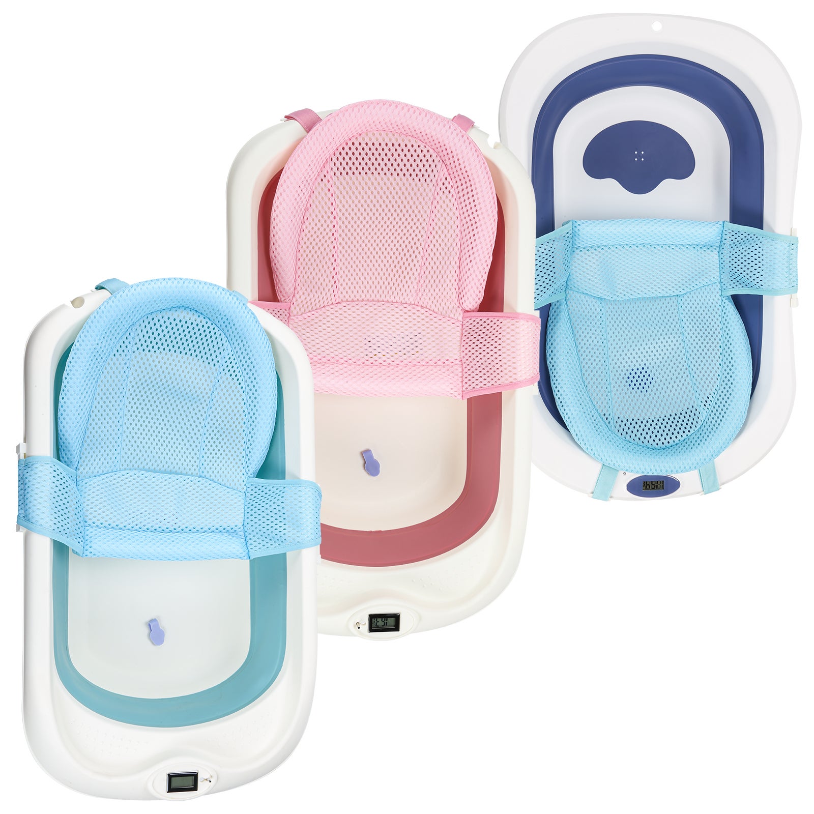 Baignoire Pliable pour bébé avec Coussin de Bain Peu Encombrant ...