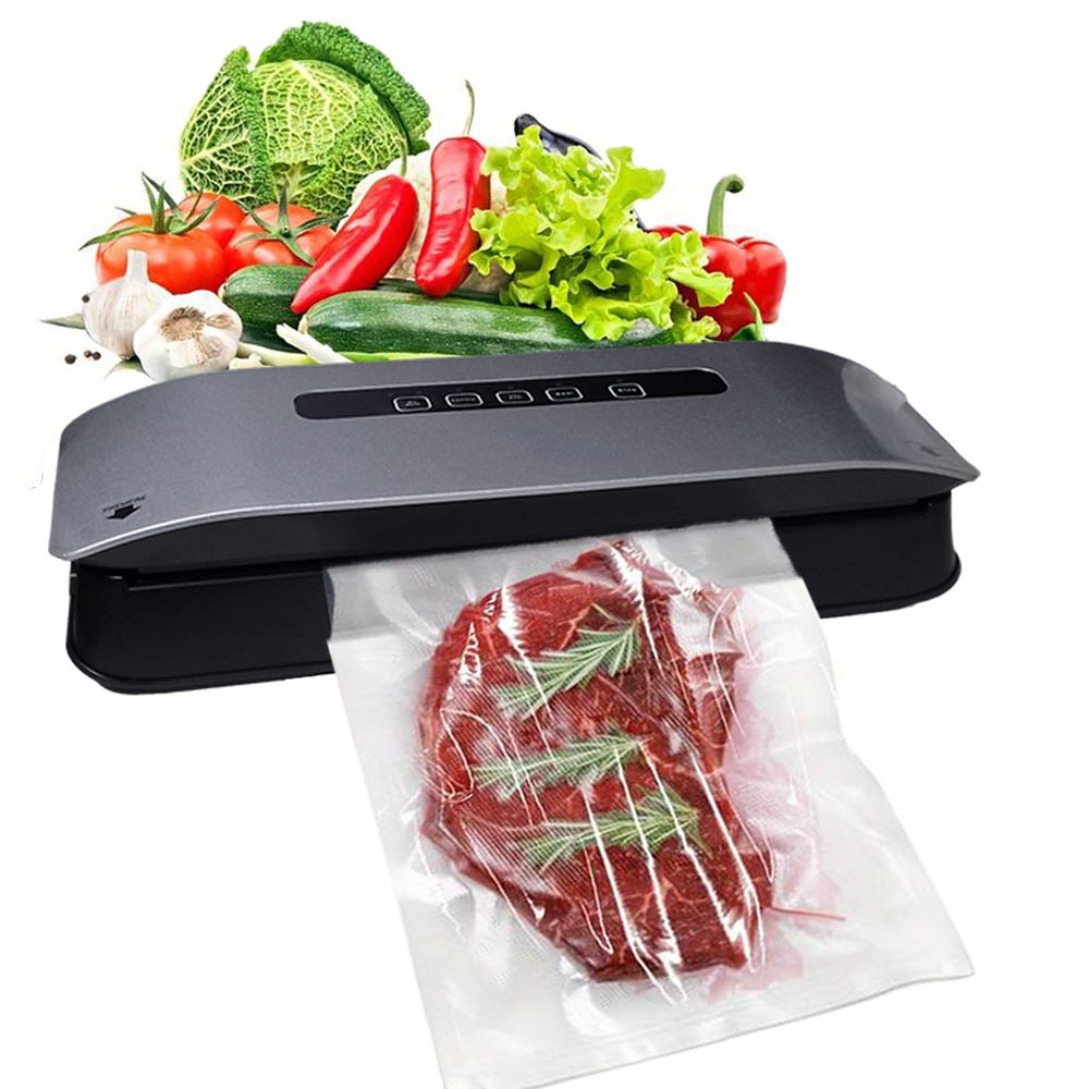 Macchina sottovuoto alimenti automatica con 10 sacchi per conservare cibi  carne verdure sigillatrice buste salvafreschezza