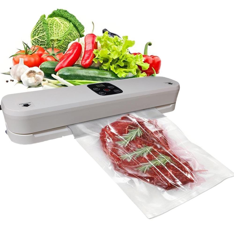 Macchina sottovuoto alimenti automatica con 10 sacchi per conservare cibi  carne verdure sigillatrice buste salvafreschezza 100w