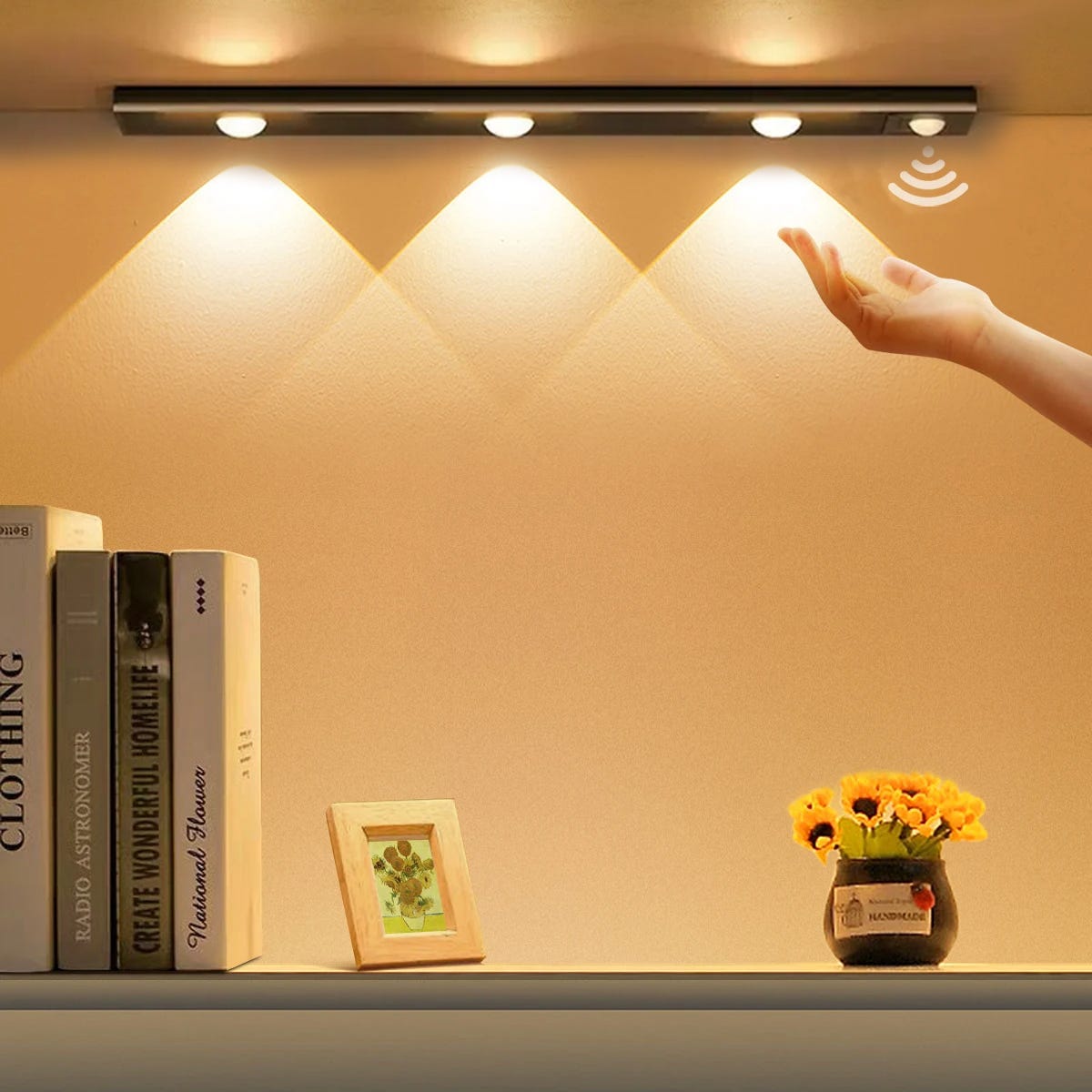 Reglette LED Cuisine Sous Meuble avec Capteur, 60 cm Lampe de
