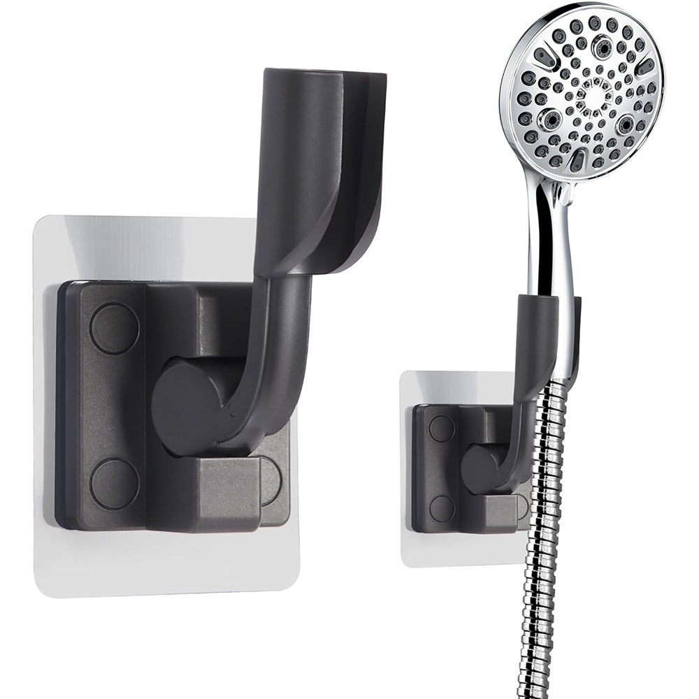 2 Pack Support de douche ajustable et adhésif, Support de douche à main  sans perceuse pour montage mural-argenté