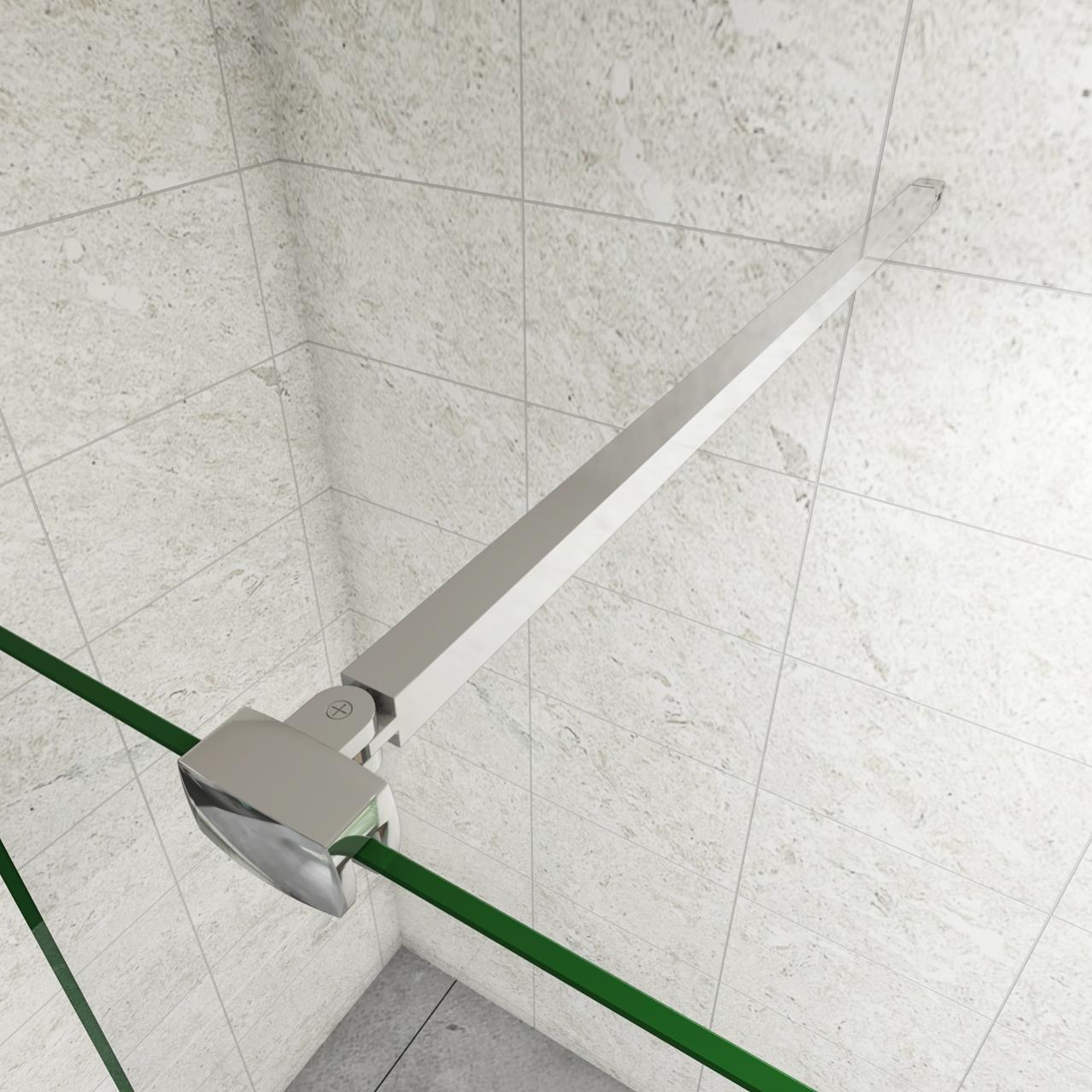 Cabine Doccia 70x200cm Walk In Parete Fissa Con Barra Stabilizzatrice - 10